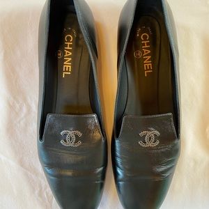 Chanel black moccasins calfskin women’s